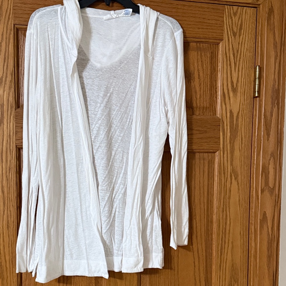 White hooded Cardigan